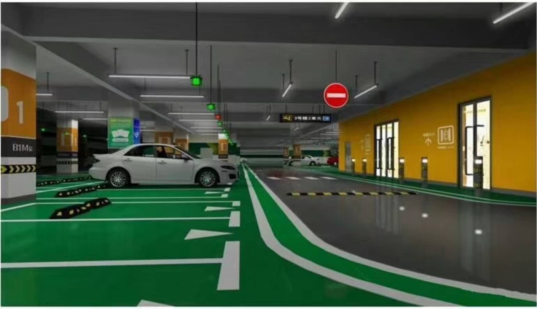 车库3D设计_停车场3D效果图设计丨停车场设计